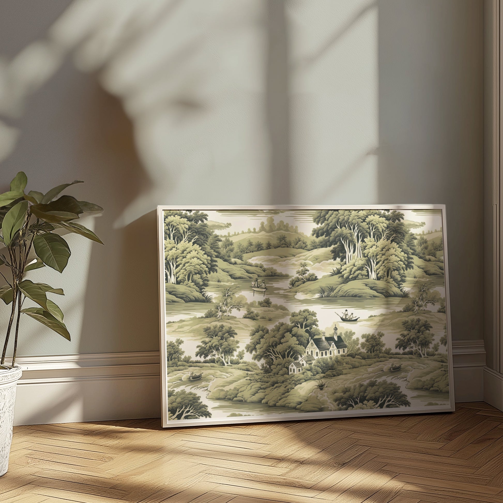 Premium Poster of Serene Countryside Scenic Art Illustrative Landscape Posters