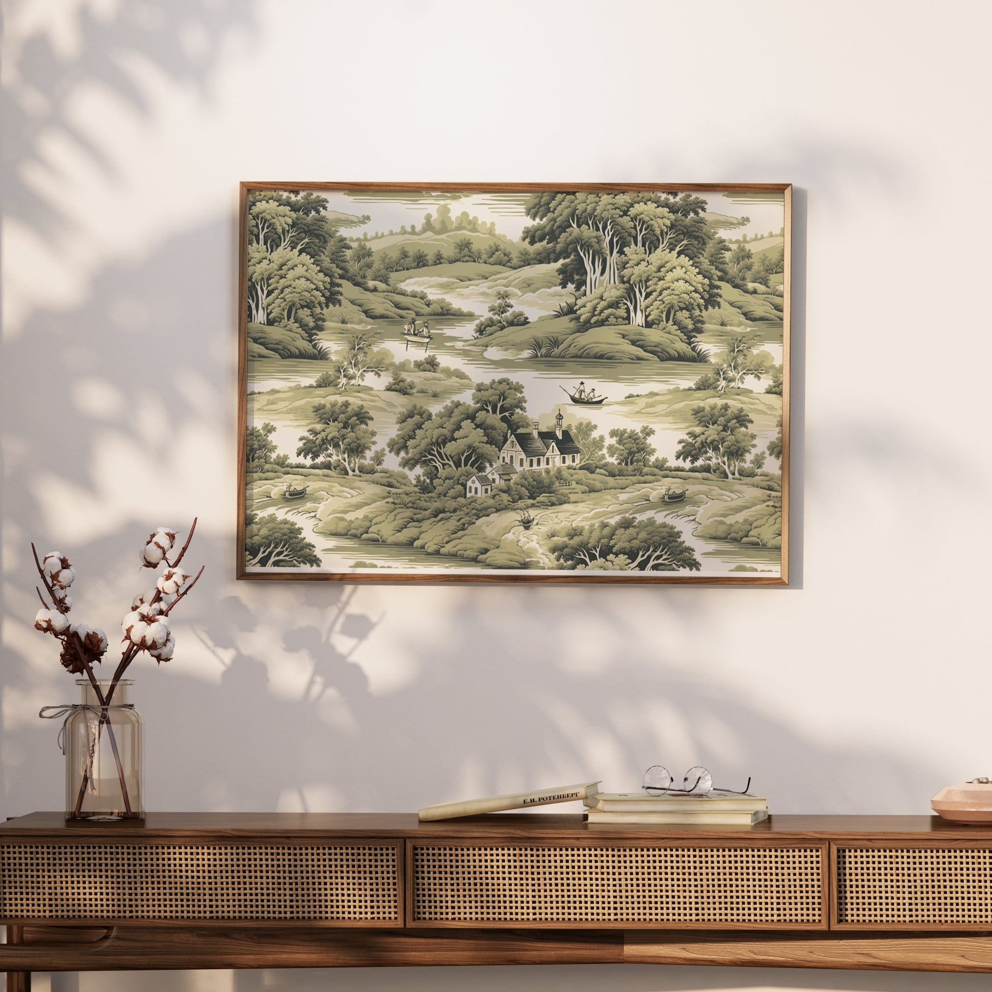 Premium Poster of Serene Countryside Scenic Art Illustrative Landscape Posters