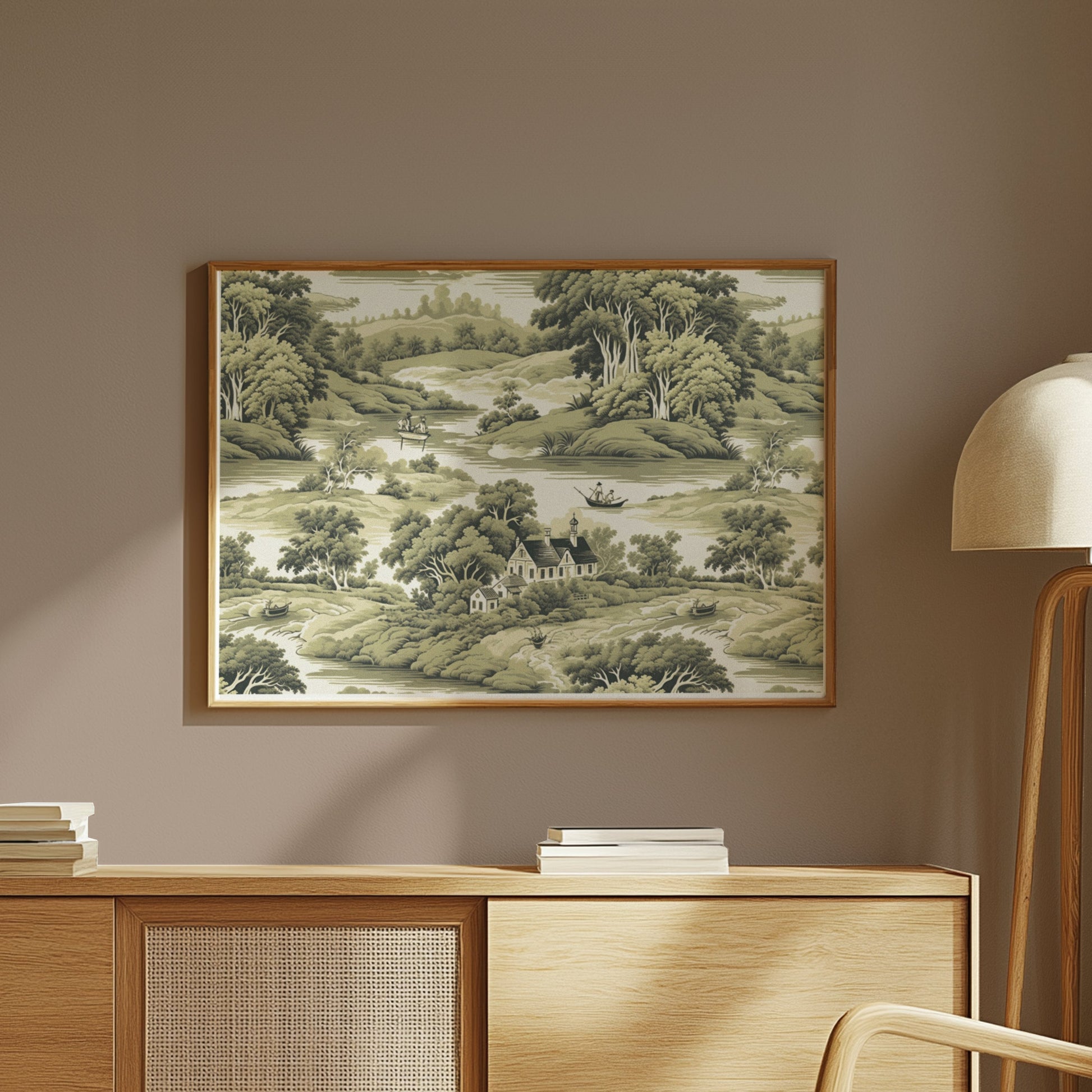 Premium Poster of Serene Countryside Scenic Art Illustrative Landscape Posters
