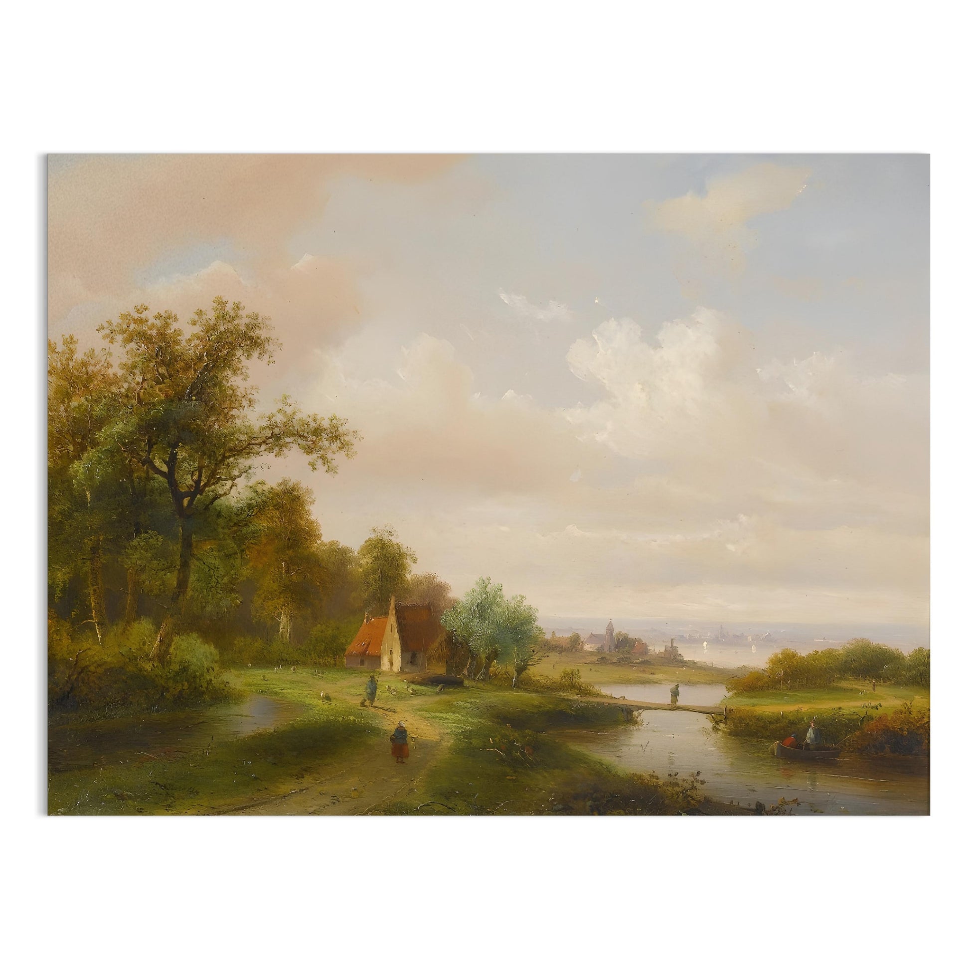 Premium Poster of Serene Countryside with River and Trees Art Print Posters
