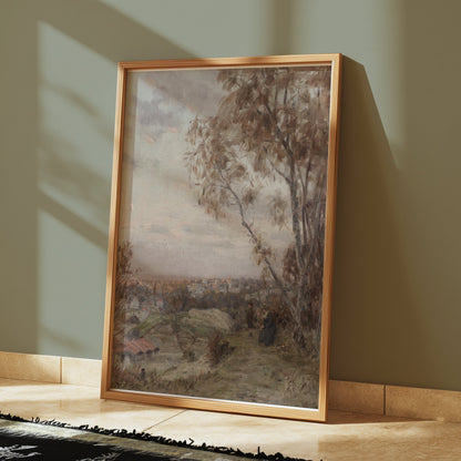 Premium Poster of Serene Evening Countryside Landscape Art Print Posters