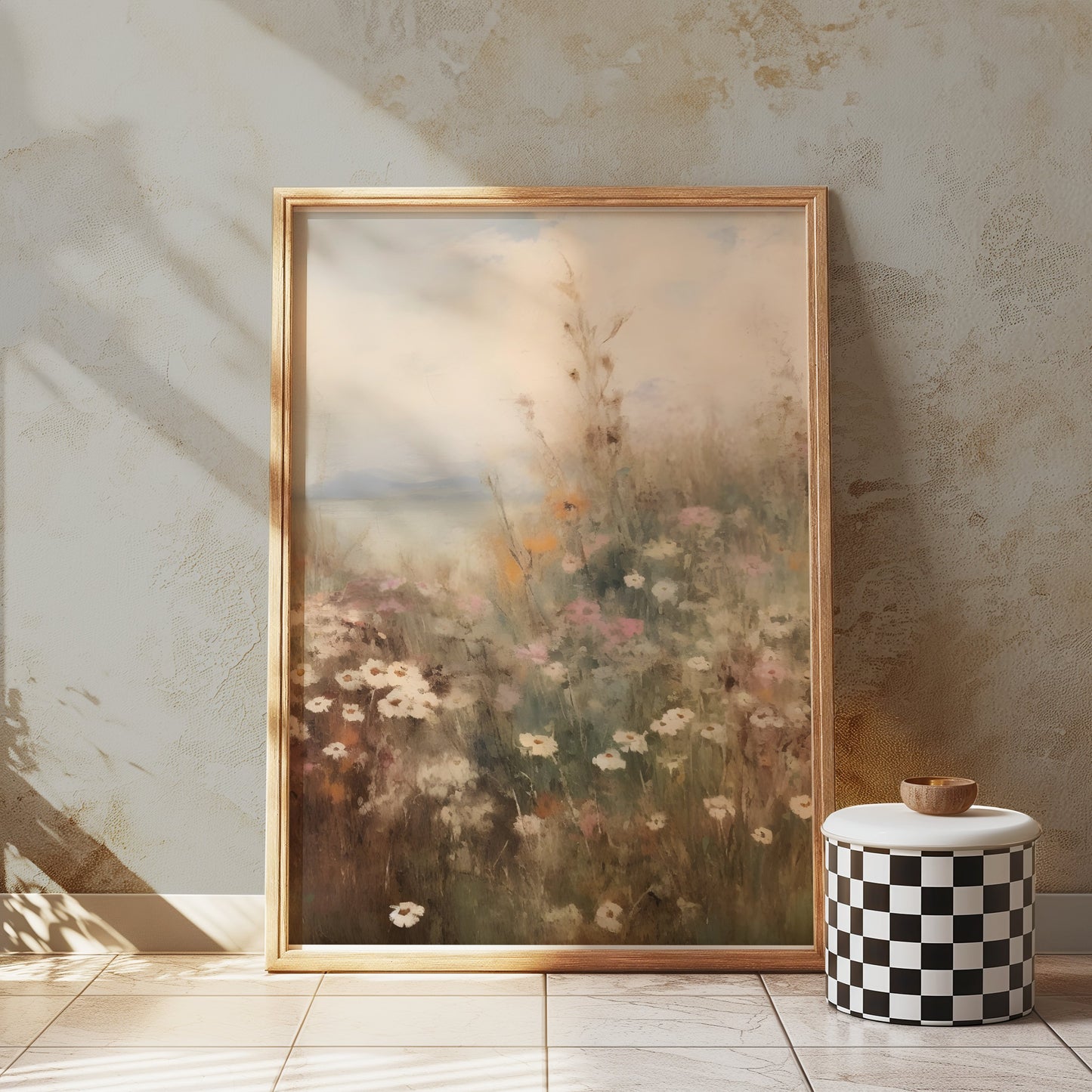 Premium Poster of Serene Floral Landscape Wildflowers Wall Art Posters