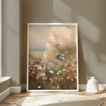 Premium Poster of Serene Floral Landscape Wildflowers Wall Art Posters