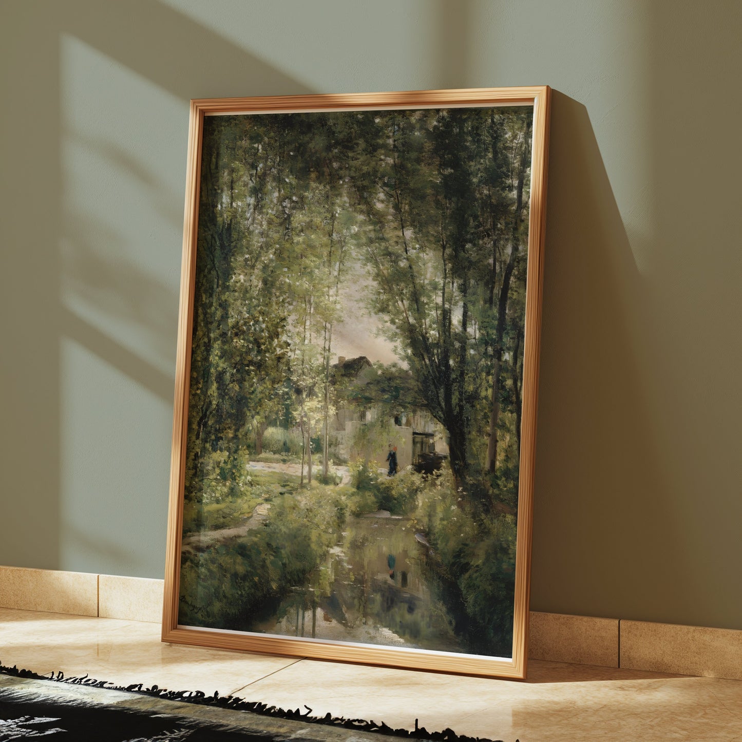 Premium Poster of Serene Forest House Impressionist Style Landscape Posters