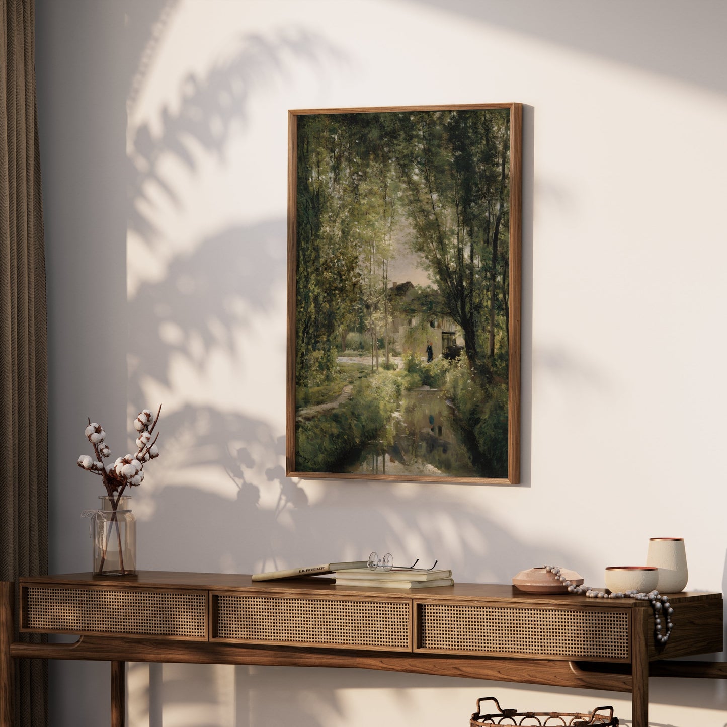 Premium Poster of Serene Forest House Impressionist Style Landscape Posters