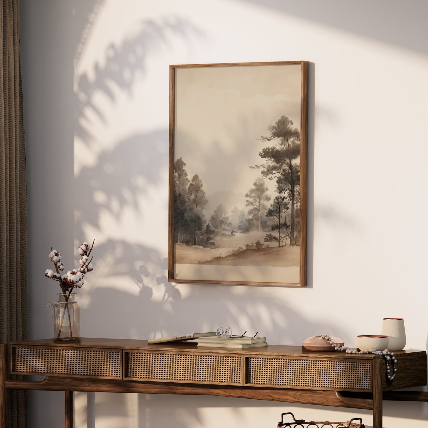 Premium Poster of Serene Forest Landscape Watercolor Wall Art Posters