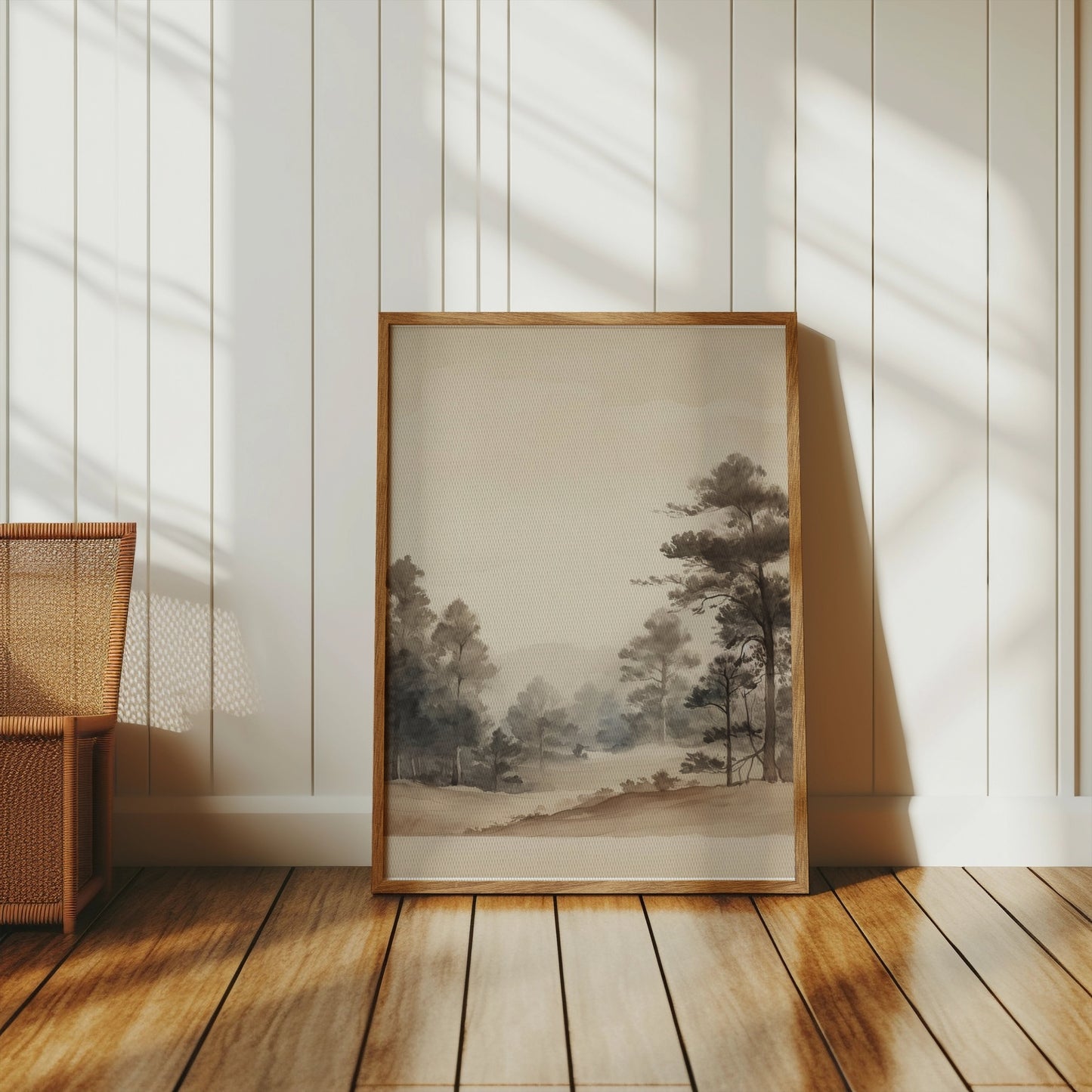 Premium Poster of Serene Forest Landscape Watercolor Wall Art Posters