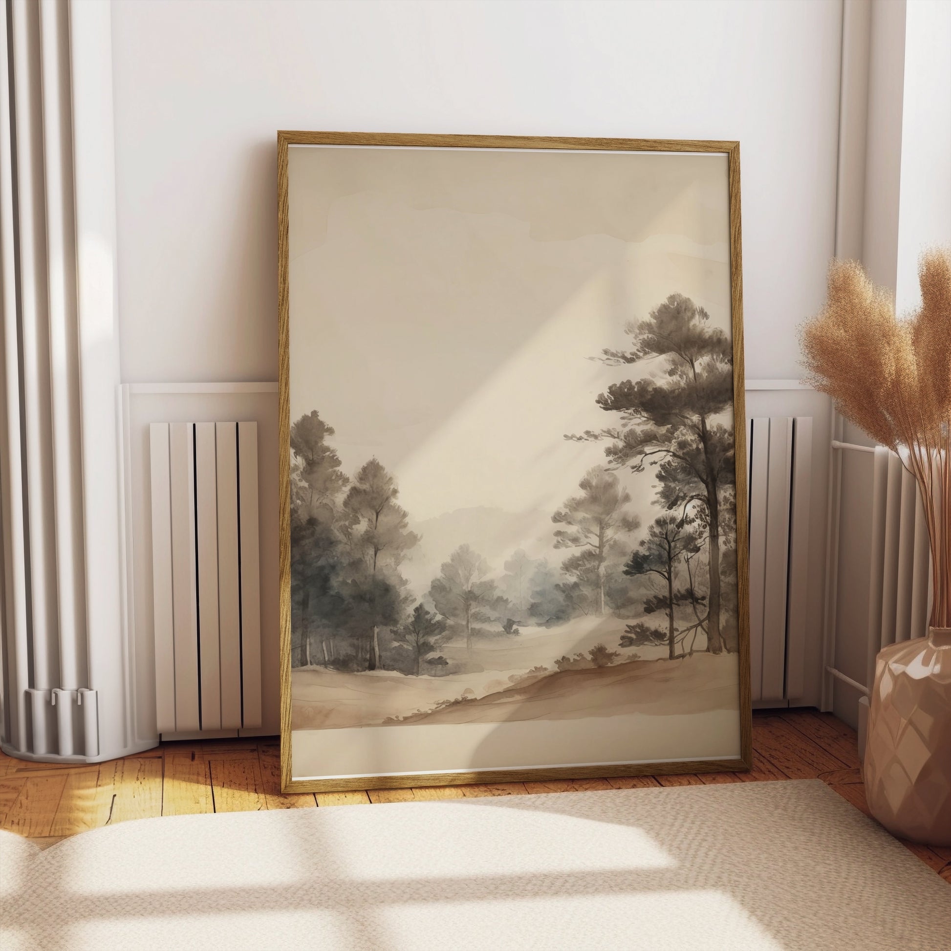 Premium Poster of Serene Forest Landscape Watercolor Wall Art Posters