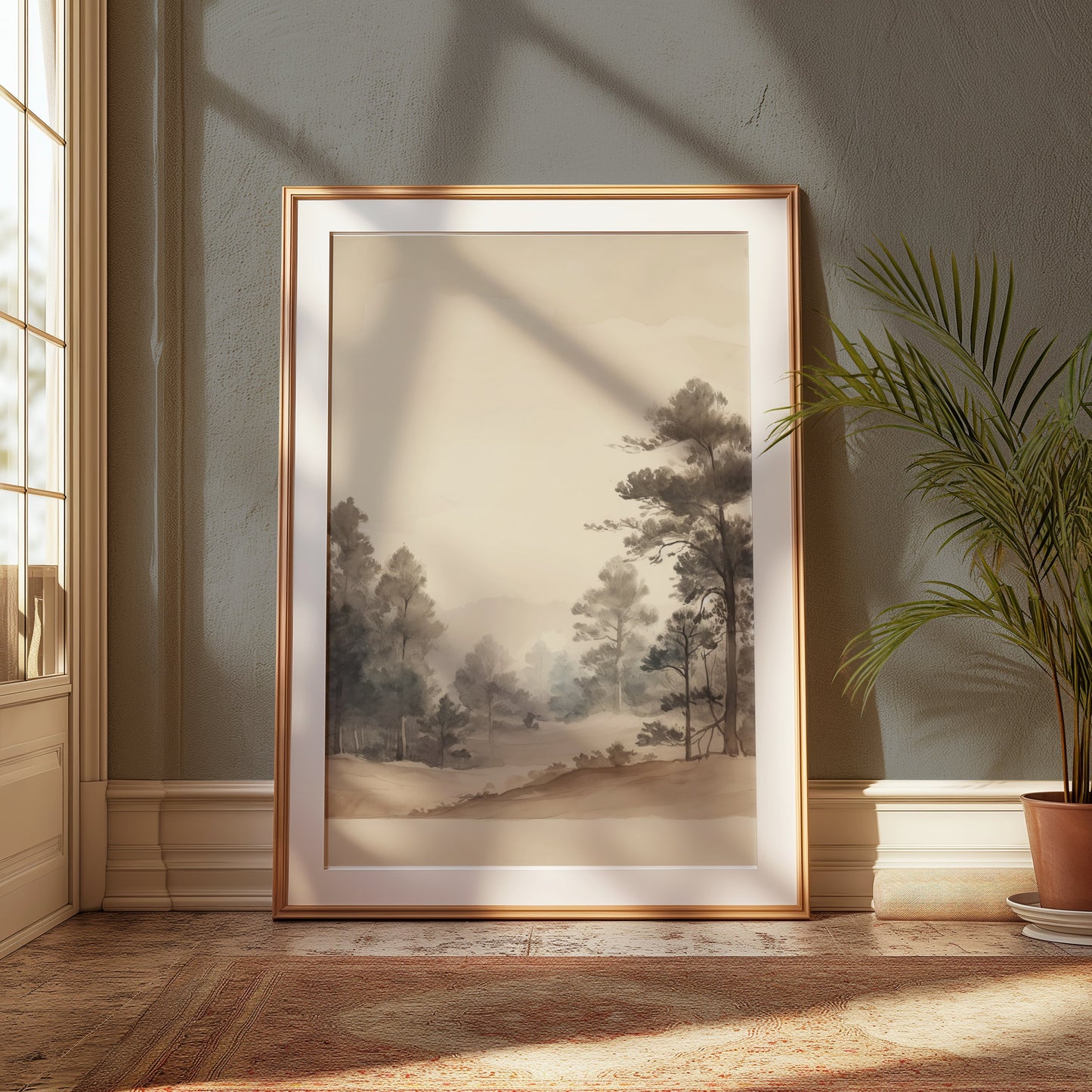Premium Poster of Serene Forest Landscape Watercolor Wall Art Posters