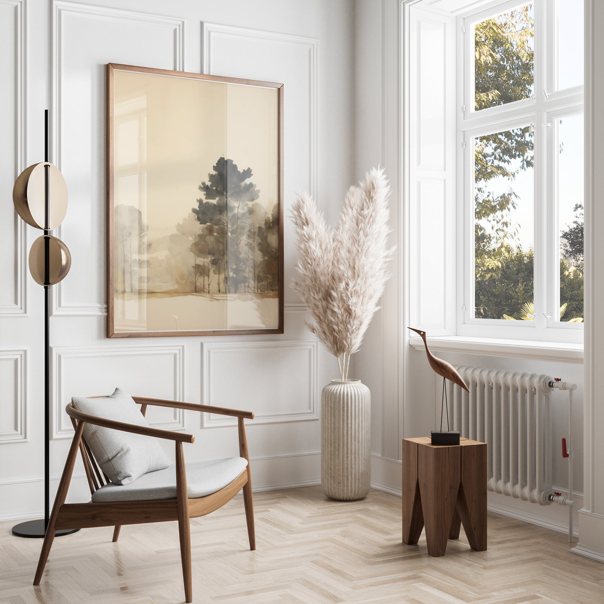 Premium Poster of Serene Forest Landscape with Minimalist Design Posters