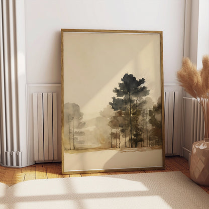 Premium Poster of Serene Forest Landscape with Minimalist Design Posters
