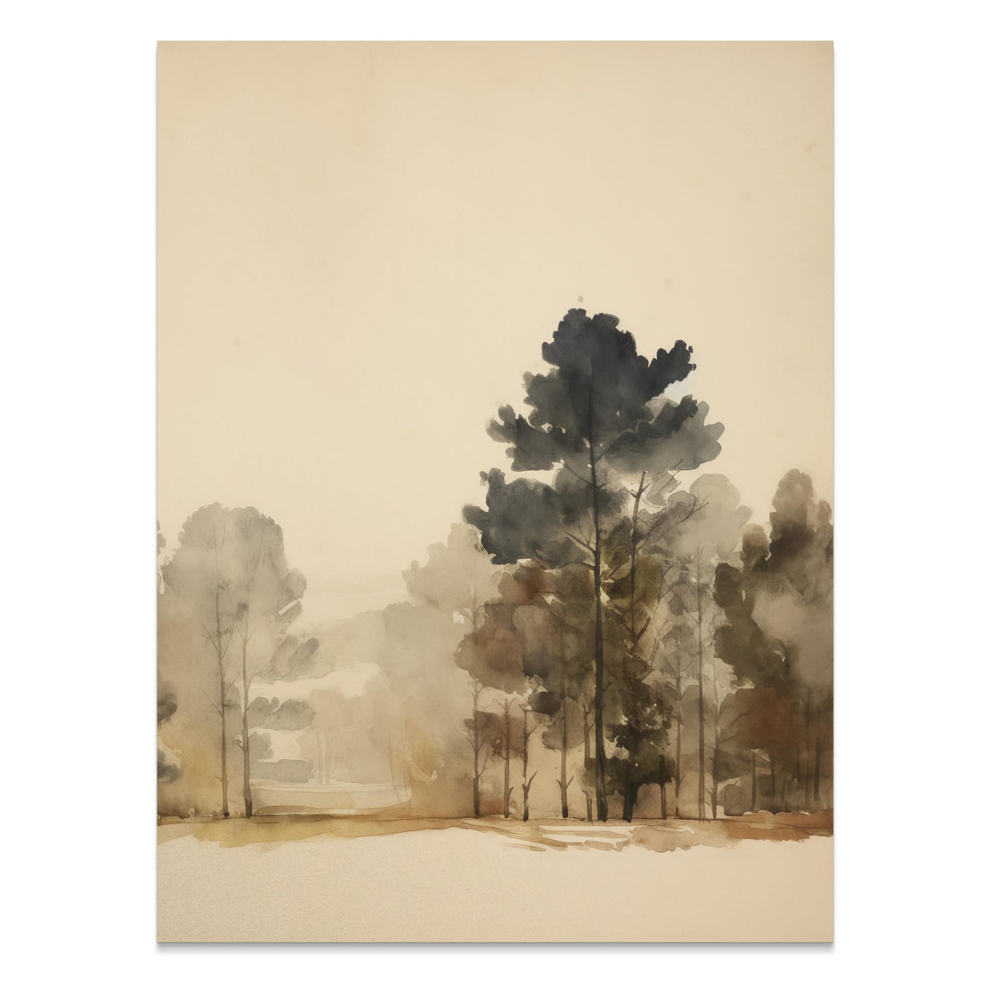 Premium Poster of Serene Forest Landscape with Minimalist Design Posters