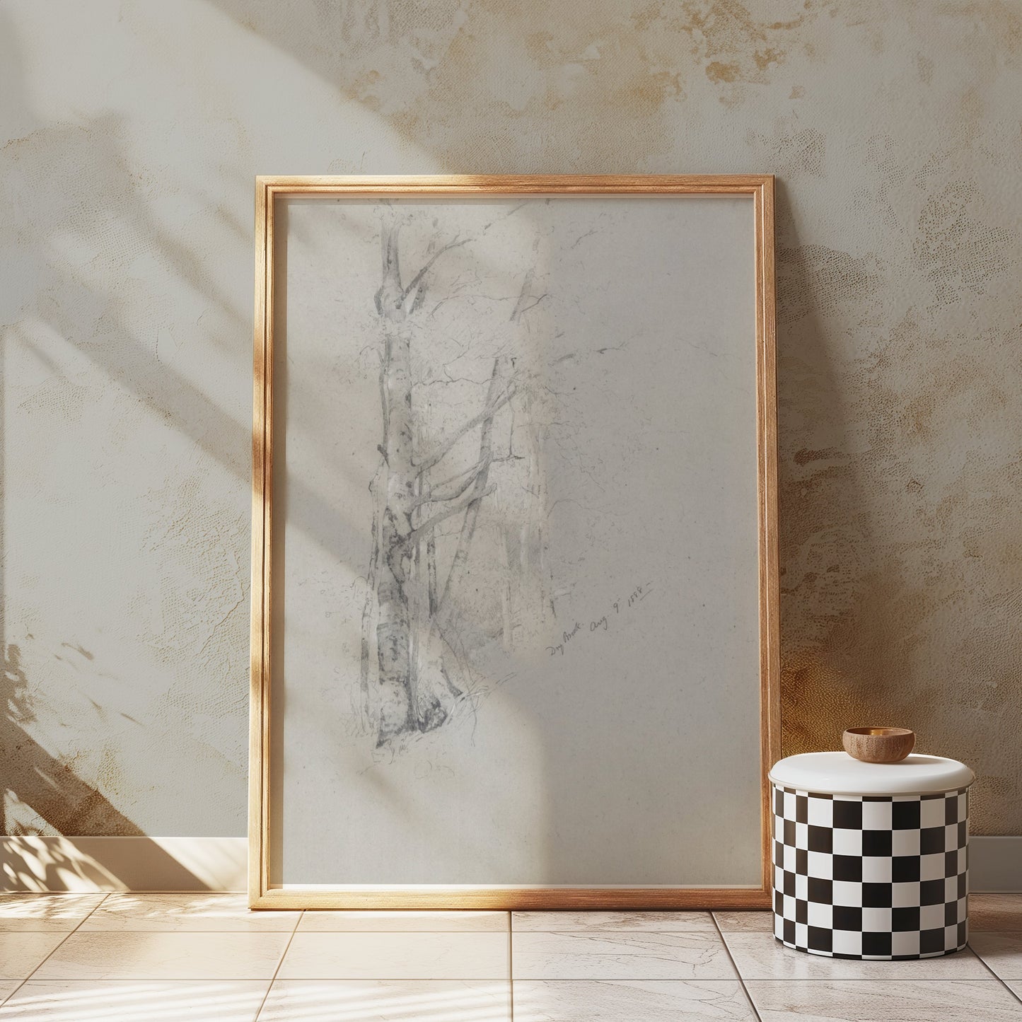 Premium Poster of Serene Forest Sketch Art Print for Home Decor Posters