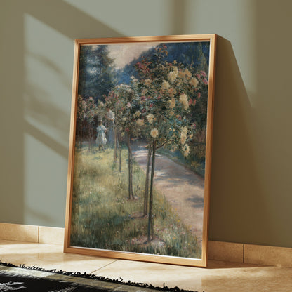 Premium Poster of Serene Garden Path with Blooming Flowers Posters