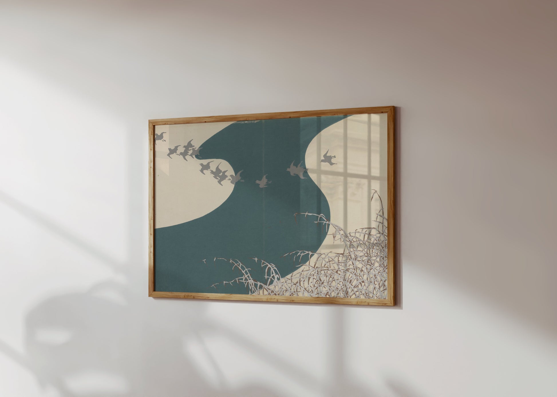 Premium Poster of Serene Japanese Animal Art with Birds Scenic Posters