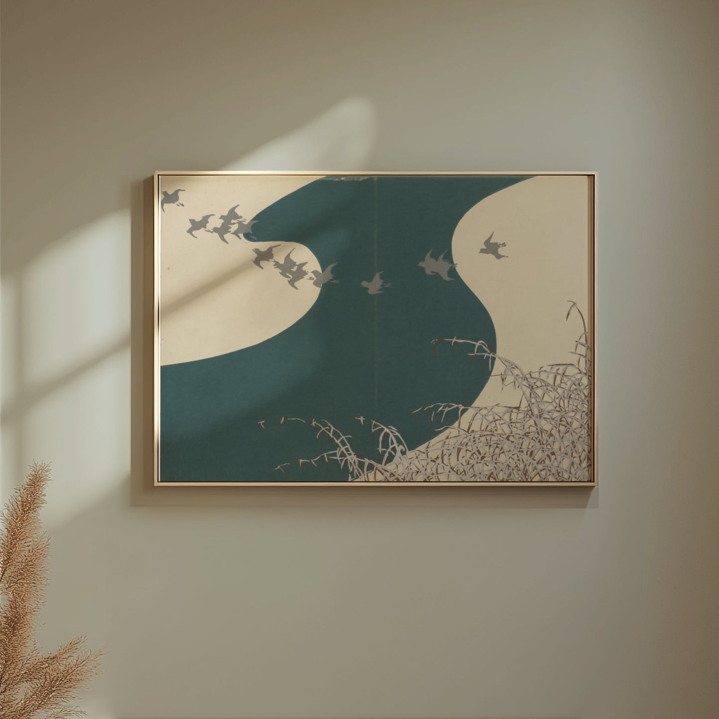 Premium Poster of Serene Japanese Animal Art with Birds Scenic Posters
