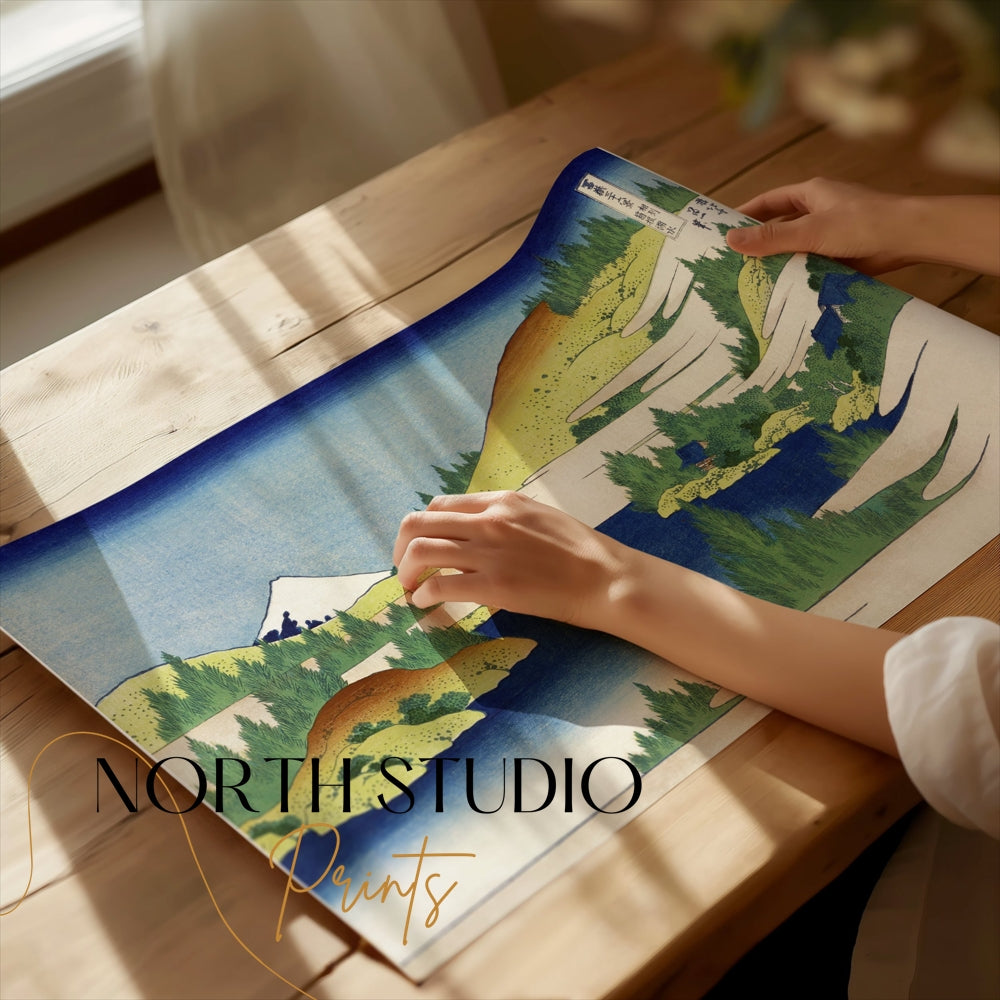 Premium Poster of Serene Japanese Landscape with Mount Fuji Posters