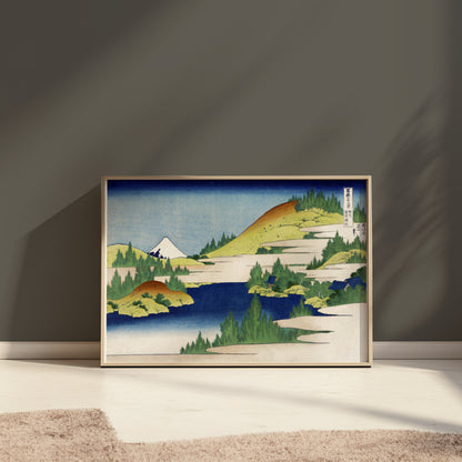 Premium Poster of Serene Japanese Landscape with Mount Fuji Posters
