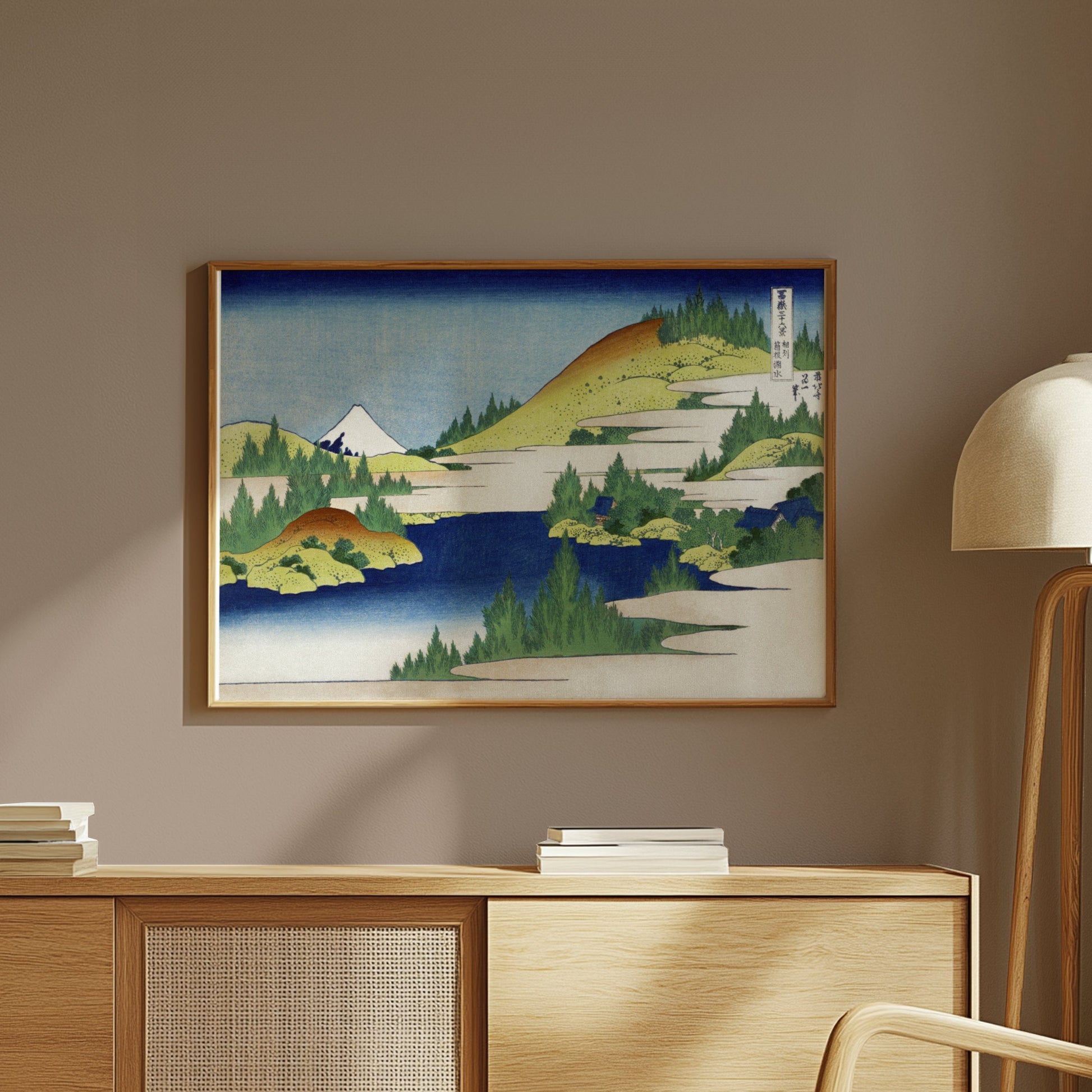 Premium Poster of Serene Japanese Landscape with Mount Fuji Posters