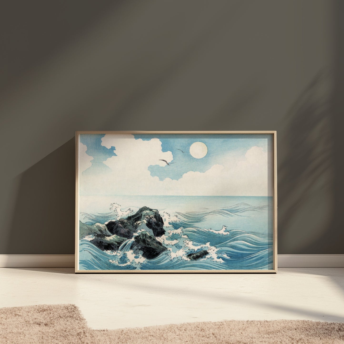 Premium Poster of Serene Japanese Seaside Landscape Wall Art Posters