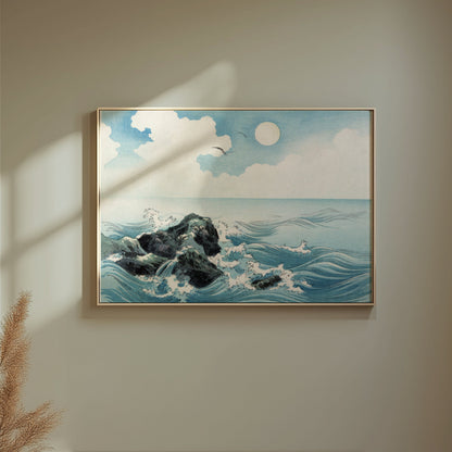 Premium Poster of Serene Japanese Seaside Landscape Wall Art Posters