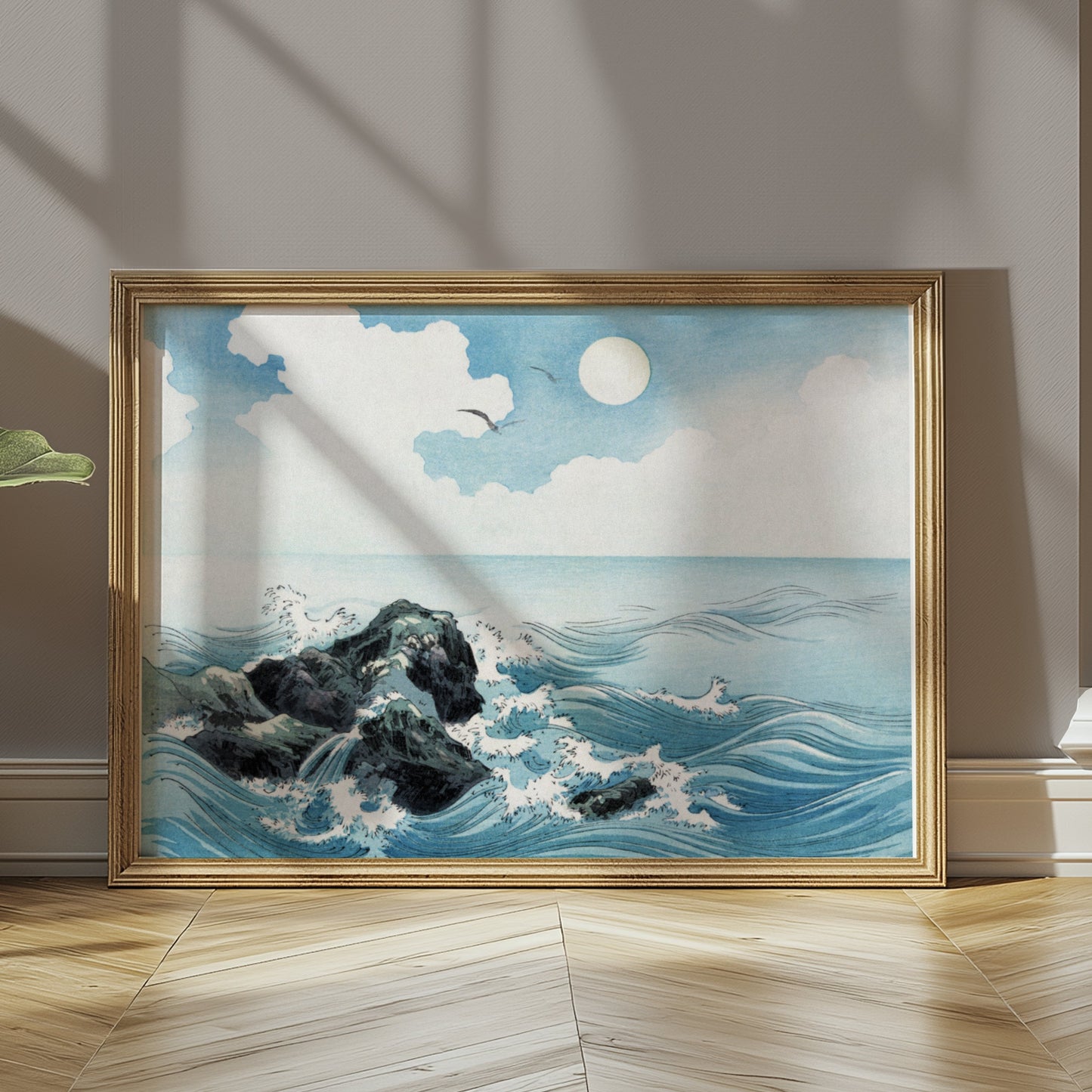 Premium Poster of Serene Japanese Seaside Landscape Wall Art Posters