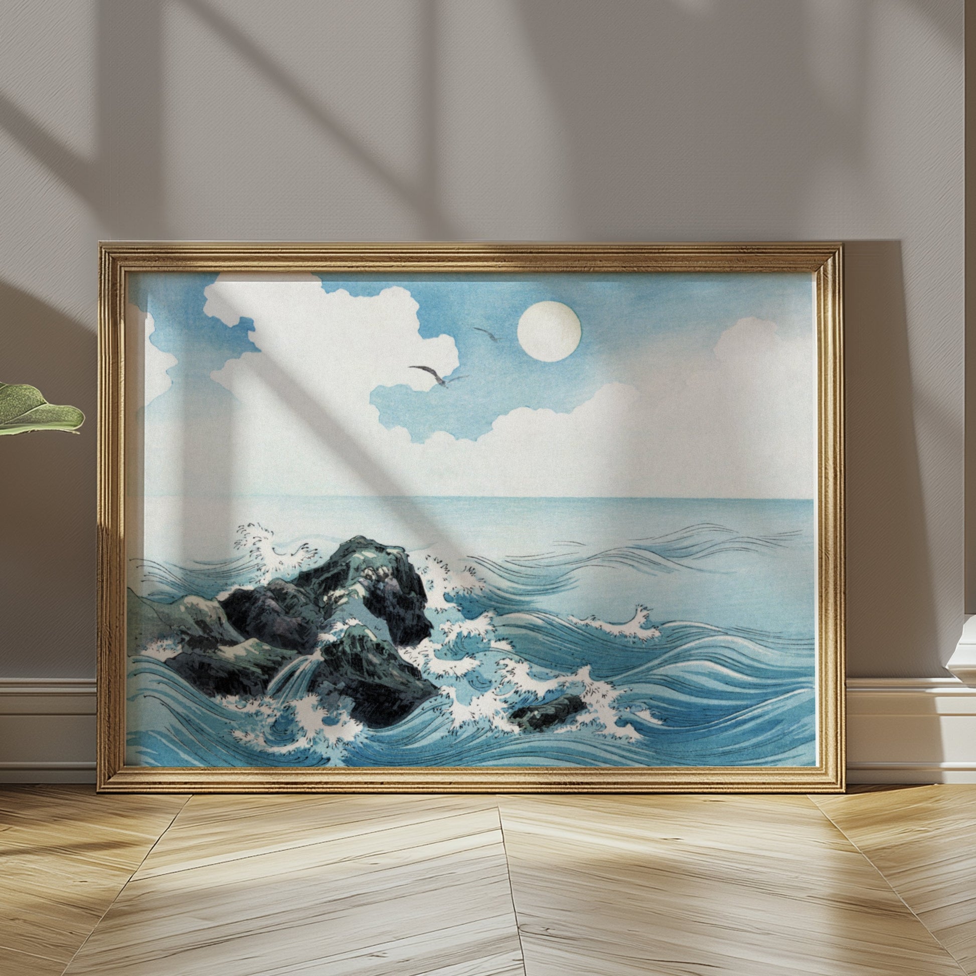 Premium Poster of Serene Japanese Seaside Landscape Wall Art Posters