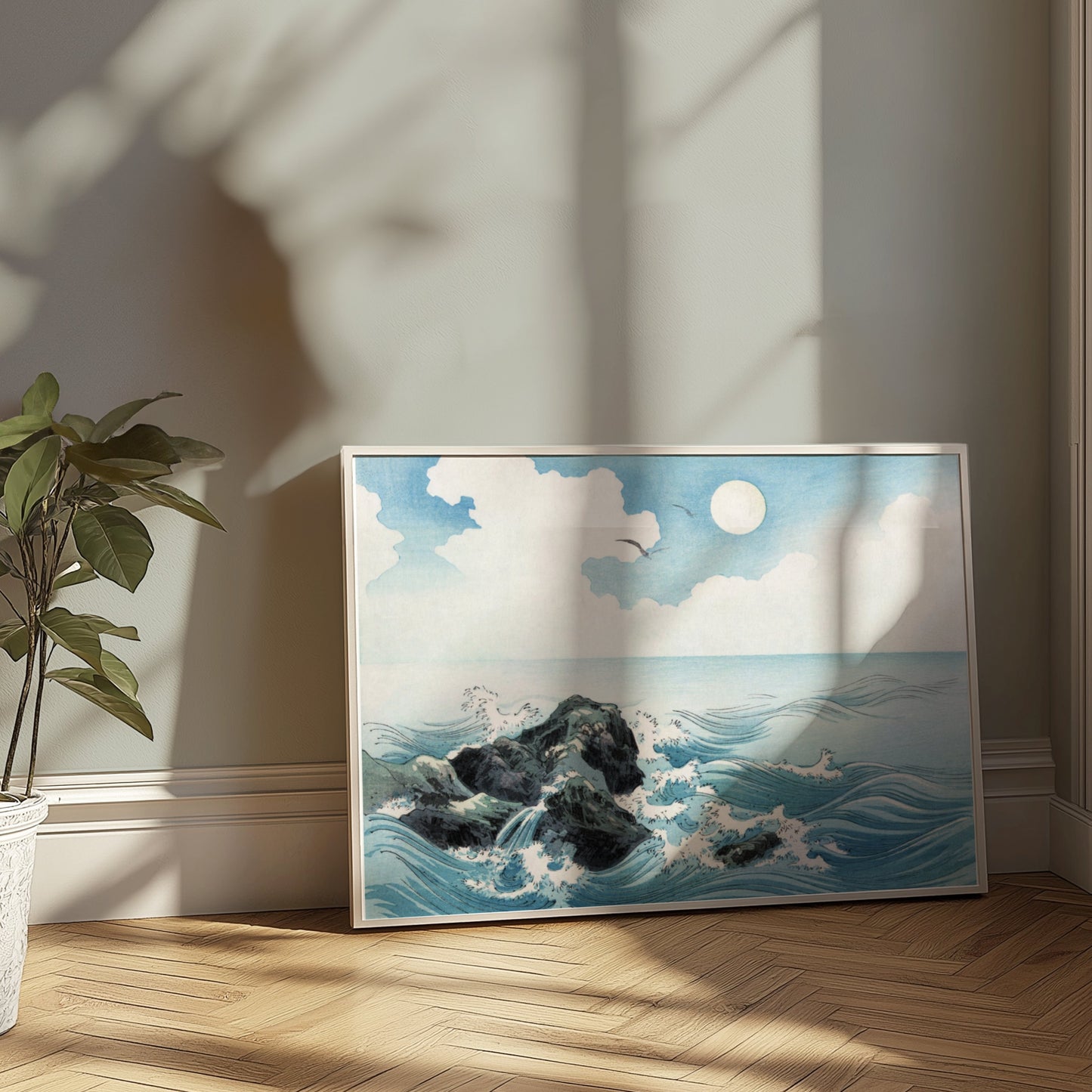 Premium Poster of Serene Japanese Seaside Landscape Wall Art Posters