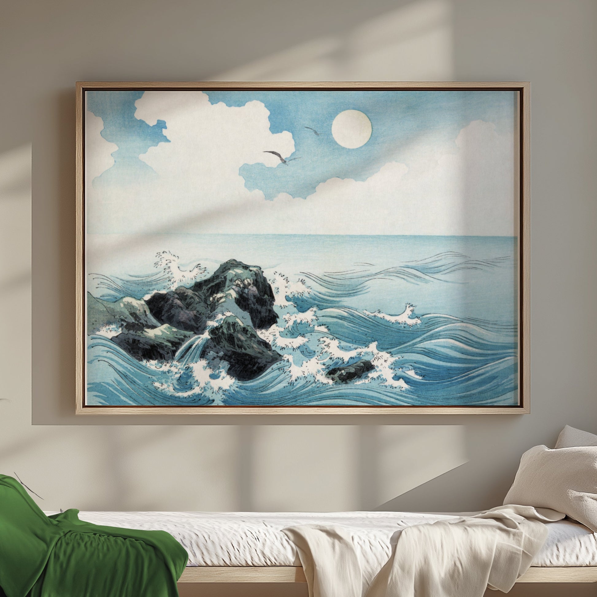 Premium Poster of Serene Japanese Seaside Landscape Wall Art Posters