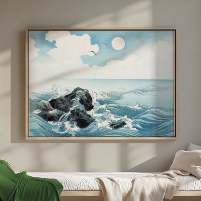 Premium Poster of Serene Japanese Seaside Landscape Wall Art Posters