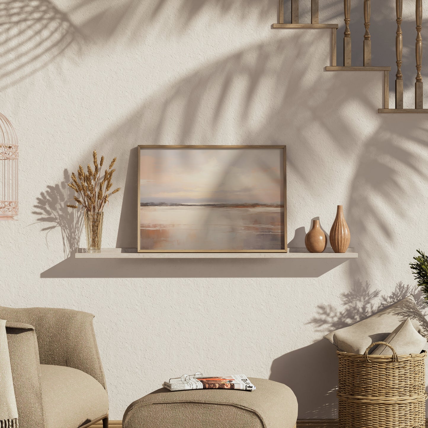 Premium Poster of Serene Landscape Print Coastal Horizon Wall Art Posters