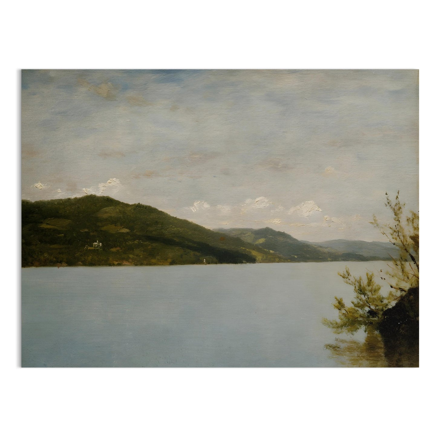 Premium Poster of Serene Landscape of Tranquil Lake and Hillside Posters