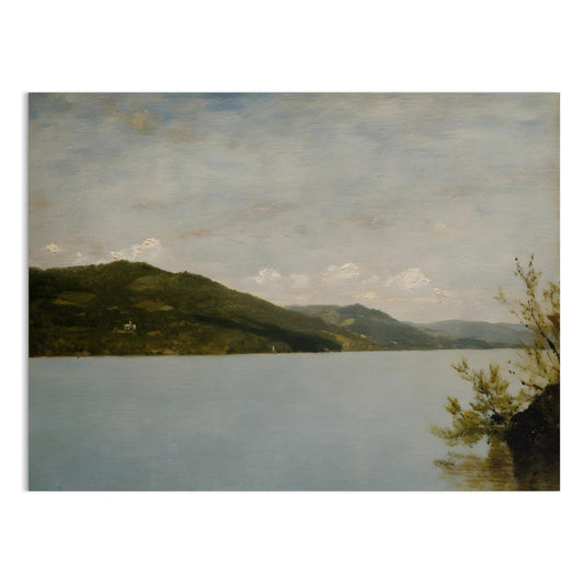 Premium Poster of Serene Landscape of Tranquil Lake and Hillside Posters
