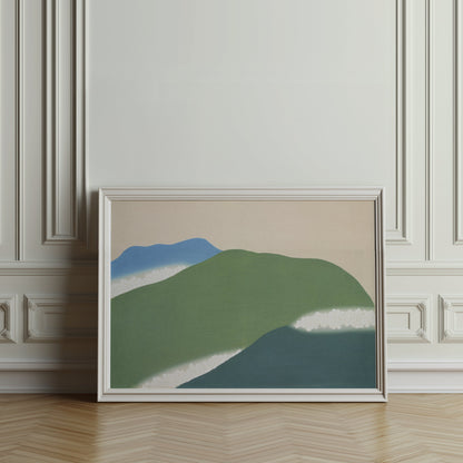 Premium Poster of Serene Landscape with Blue and Green Hillside Posters