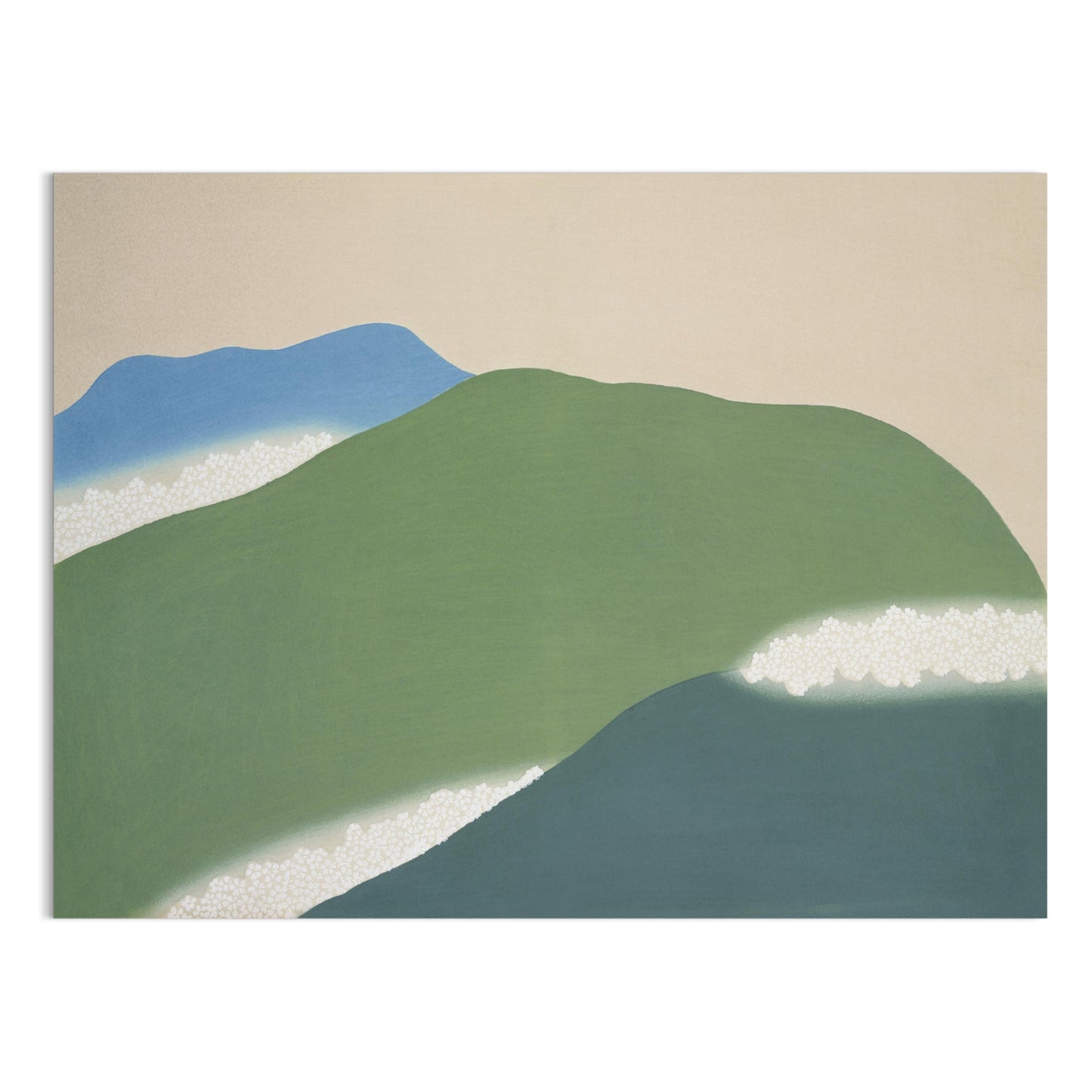 Premium Poster of Serene Landscape with Blue and Green Hillside Posters