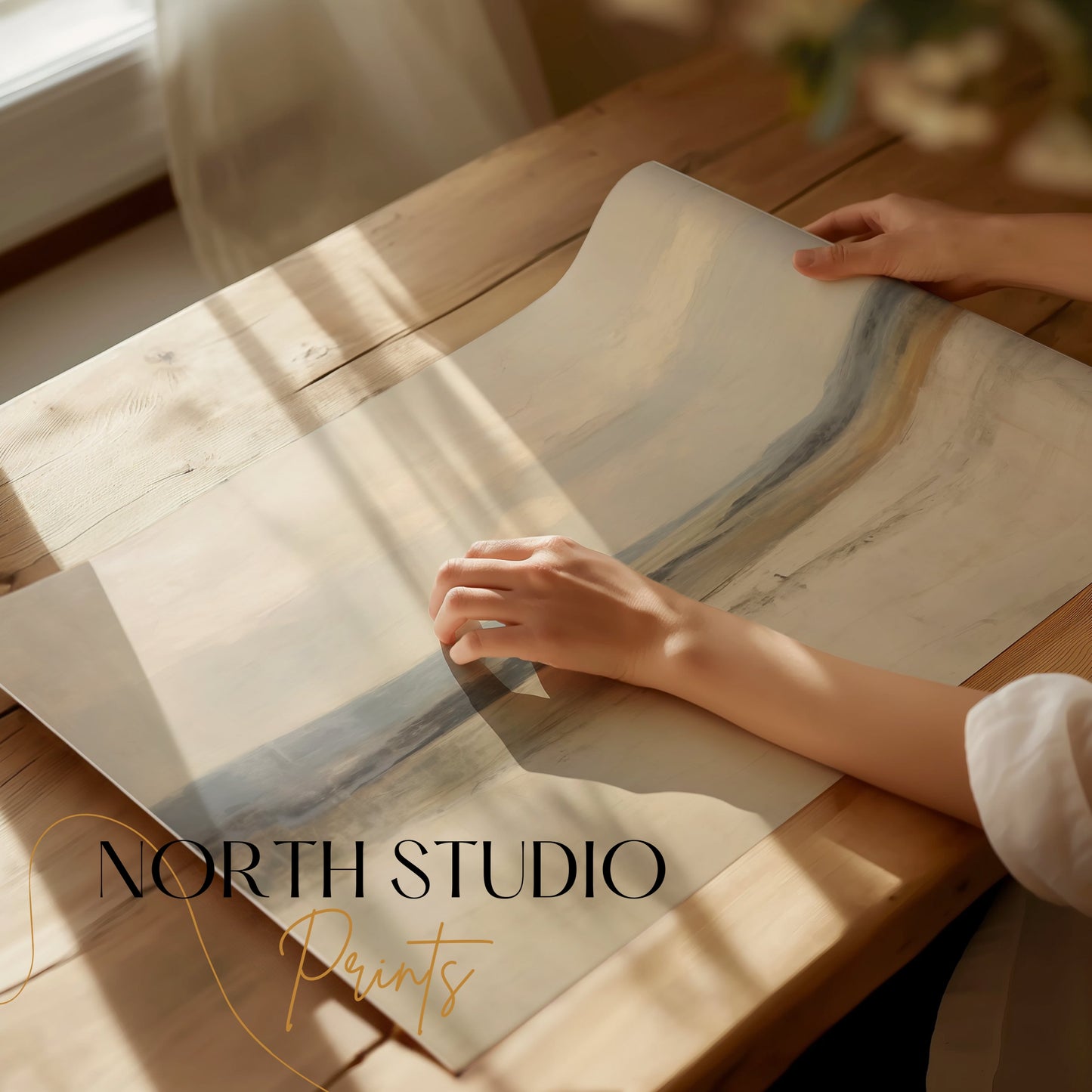 Premium Poster of Serene Landscape with Distant Horizon Art Posters