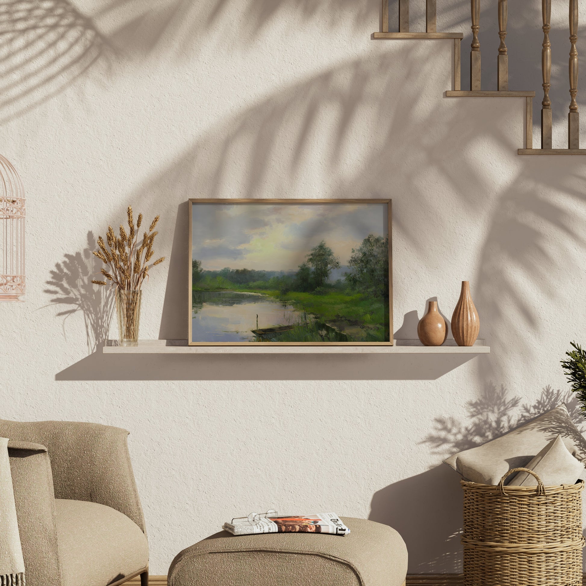 Premium Poster of Serene Landscape with Lush Greenery Wall Art Posters