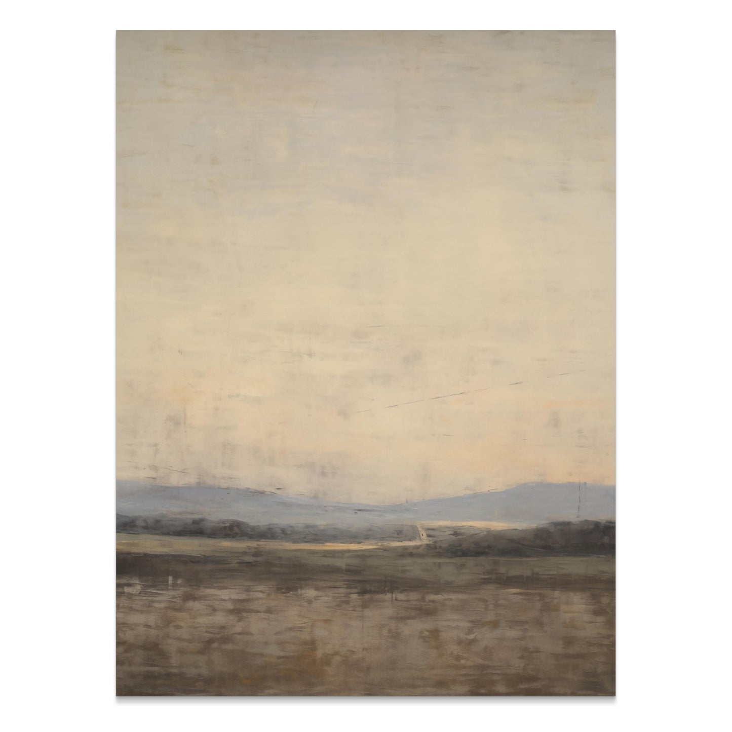 Premium Poster of Serene Landscape with Mountains and Fields Posters