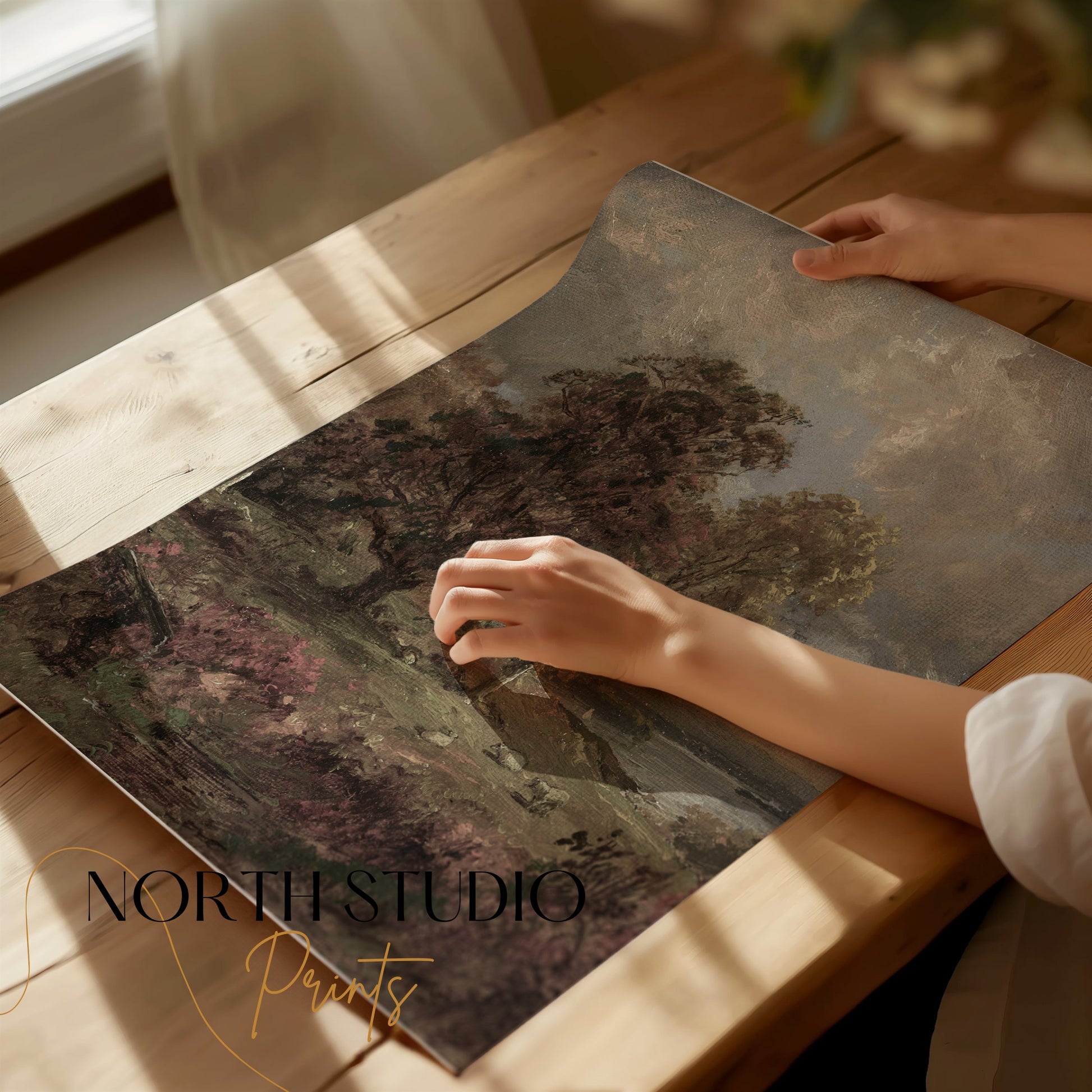 Premium Poster of Serene Landscape with Trees and Sky Art Print Posters