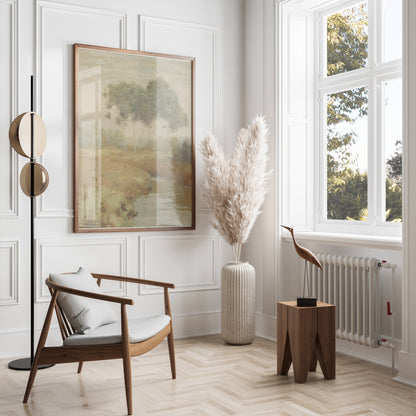 Premium Poster of Serene Landscape with Trees and Stream Posters