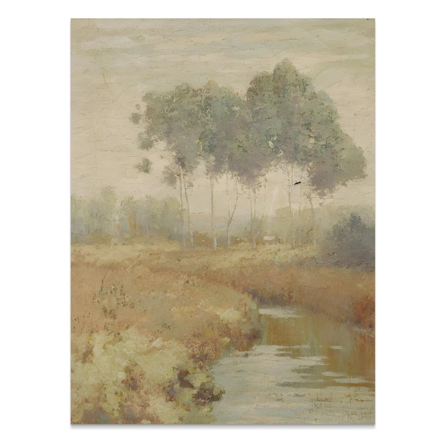 Premium Poster of Serene Landscape with Trees and Stream Posters