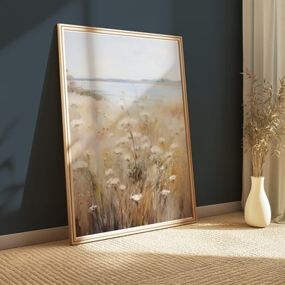 Premium Poster of Serene Landscape with Wildflowers Scenic Art Posters