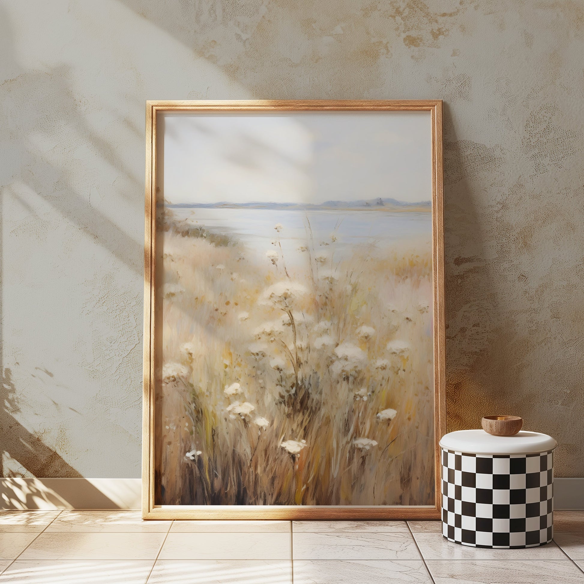 Premium Poster of Serene Landscape with Wildflowers Scenic Art Posters