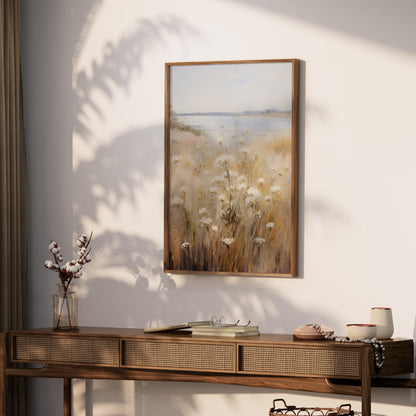 Premium Poster of Serene Landscape with Wildflowers Scenic Art Posters