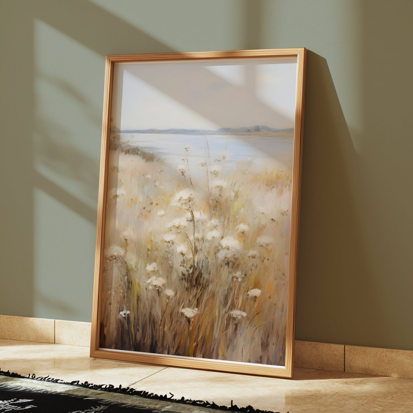 Premium Poster of Serene Landscape with Wildflowers Scenic Art Posters