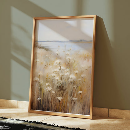 Premium Poster of Serene Landscape with Wildflowers Scenic Art Posters