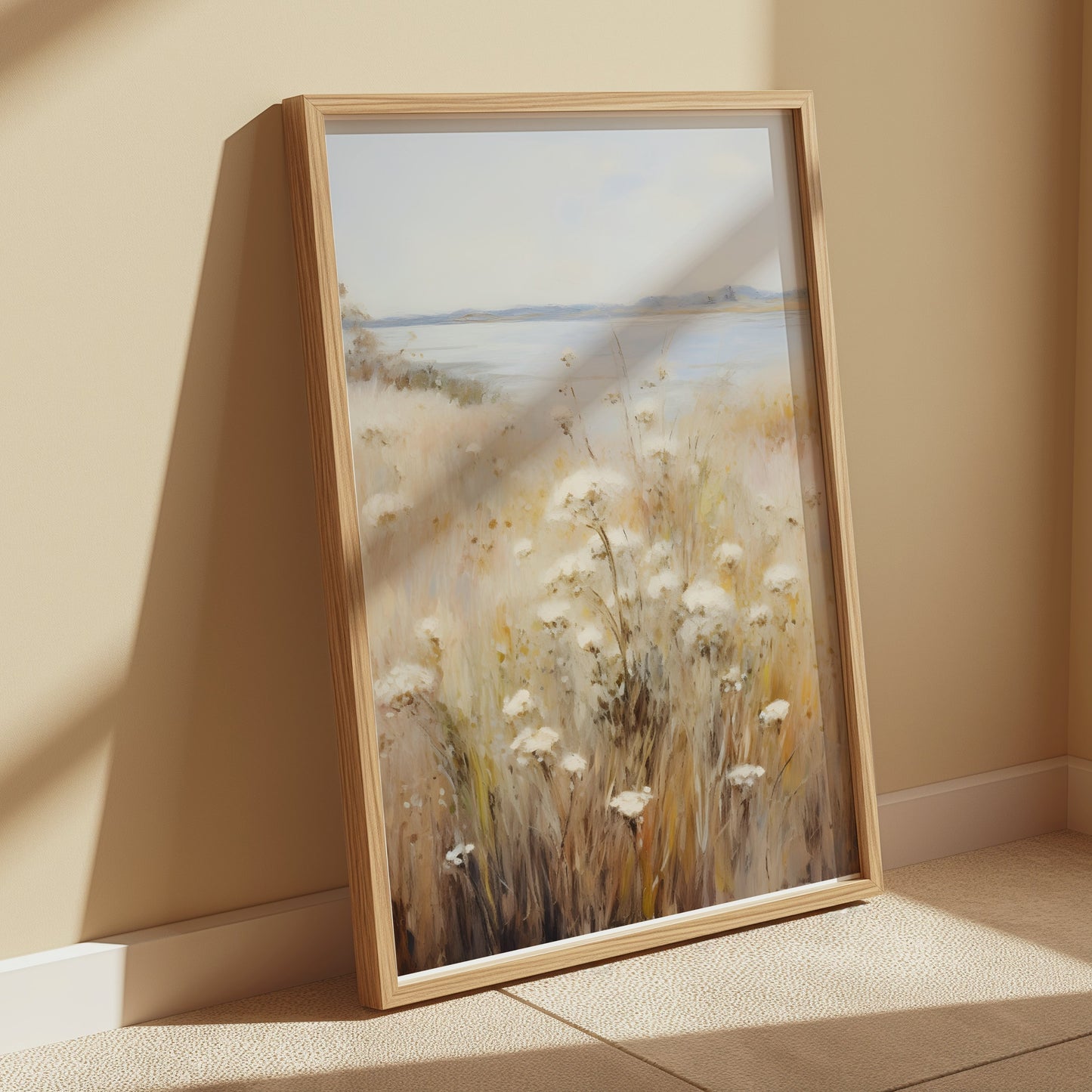 Premium Poster of Serene Landscape with Wildflowers Scenic Art Posters