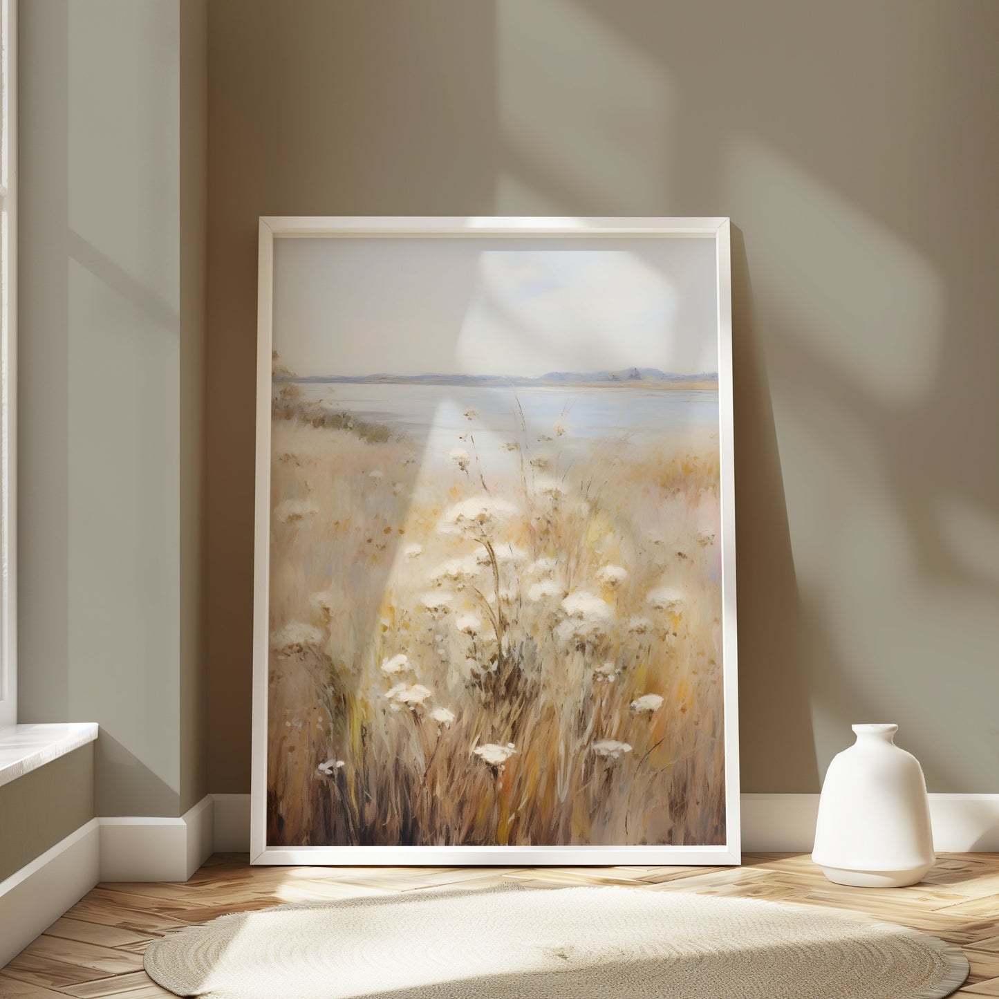 Premium Poster of Serene Landscape with Wildflowers Scenic Art Posters