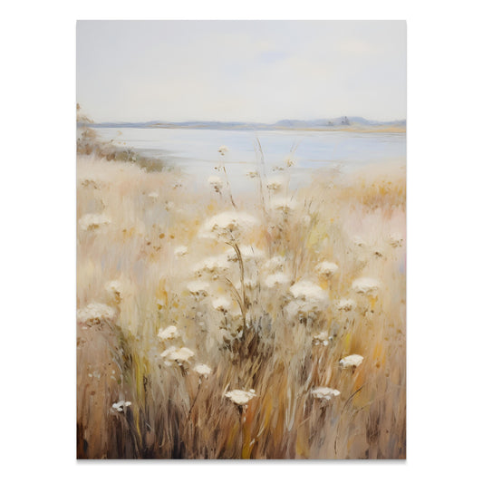 Premium Poster of Serene Landscape with Wildflowers Scenic Art Posters