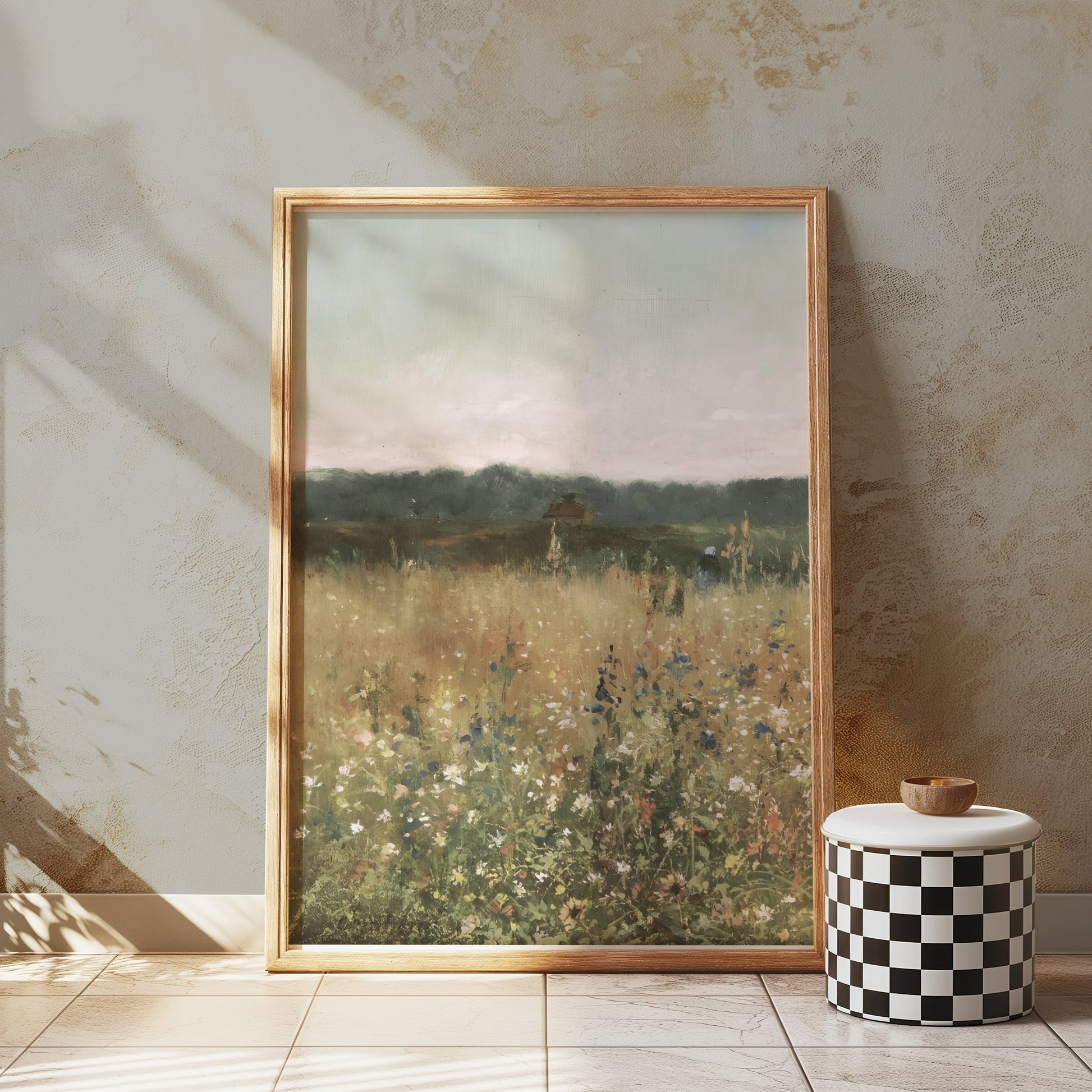 Premium Poster of Serene Meadows and Wildflowers Scenic Landscape Posters